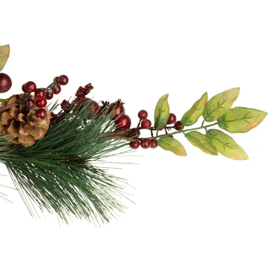 Northlight 4.5' x 5.5" Green and Red Snow Dusted Artificial Christmas Garland - Unlit {4}