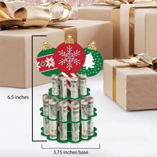 Big Dot of Happiness Ornaments - DIY Holiday and Christmas Party Money Holder Gift - Cash Cake {6}