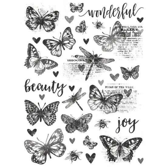 Simple Vintage Essentials Rub-Ons-Butterflies {2}