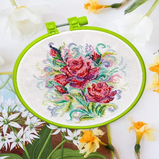 Cross-stitch kit Spring roses {1}