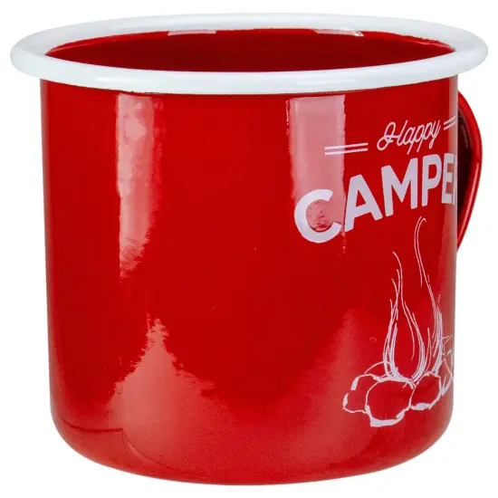 Raz 5.5&rdquo; Red and White Happy Camper Mug {5}