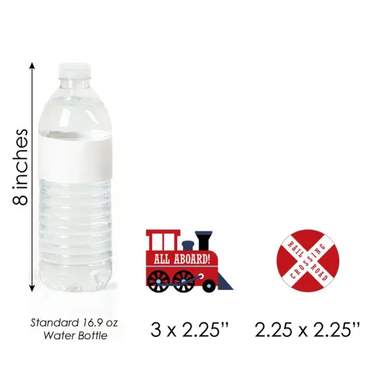 Big Dot of Happiness Railroad Party Crossing - Shaped Steam Train Birthday Party or Baby Shower Cut-Outs - 24 Count {6}