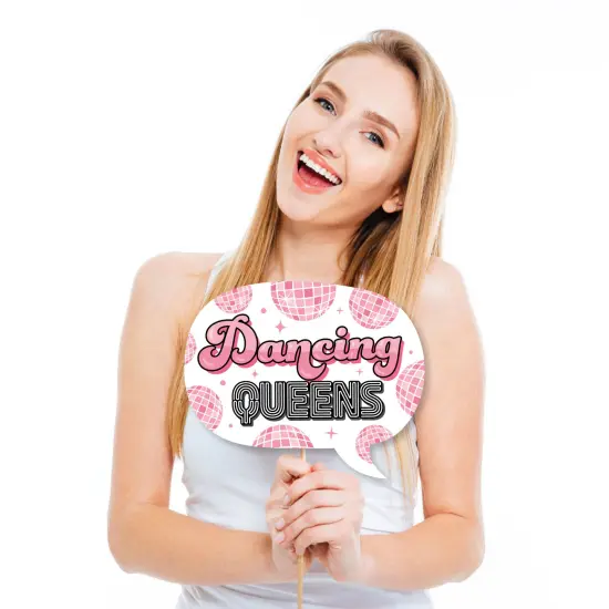 Big Dot of Happiness Funny Last Disco - Bachelorette Party Photo Booth Props Kit - 10 Piece {3}