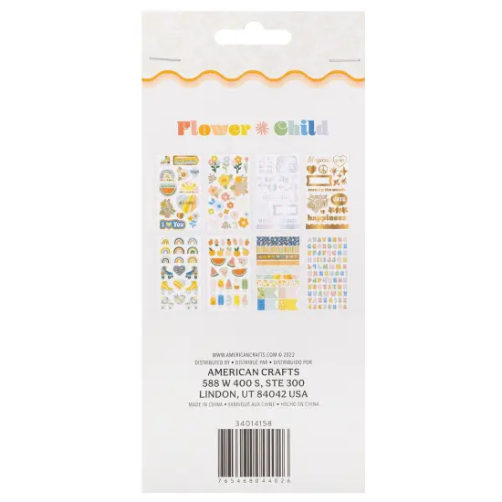 Jen Hadfield Flower Child Sticker Book-W/Silver Foil Accents 212/Pkg {2}