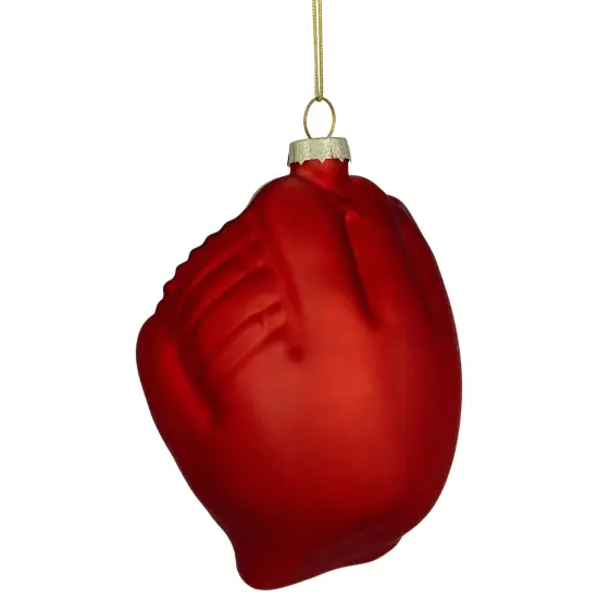 Northlight Baseball Mitt with Ball Glass Christmas Ornament - 4" - Red {6}