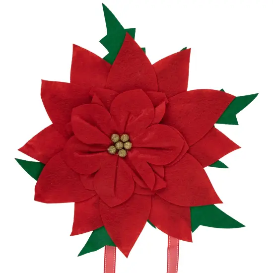 Northlight Red Poinsettia Tie-On Christmas Tree Topper Unlit - 14" {1}