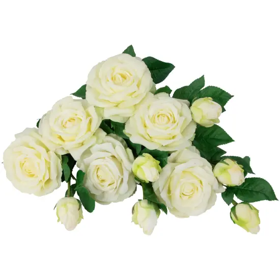 Northlight Real Touch&trade; White Artificial Rose Stems, Set of 6 - 26" {7}
