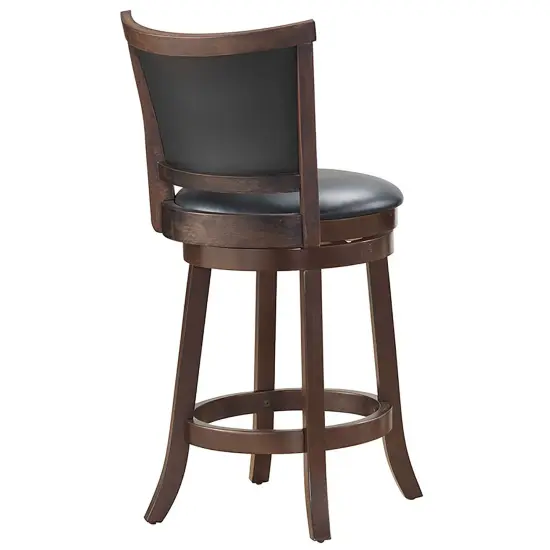 Contemporary Home Living Set of 2 Black and Brown Solid Swivel Counter Stools 39" {5}