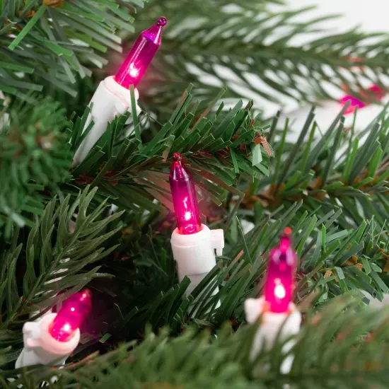 Northlight Mini Incandescent Christmas Lights - Pink - 7' White Wire - 35ct {5}