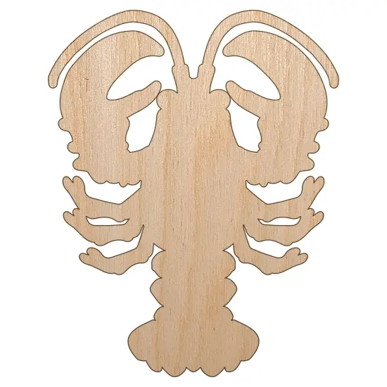 Maine Lobster Silhouette Unfinished Wood Shape Piece Cutout for DIY Craft Projects {7}