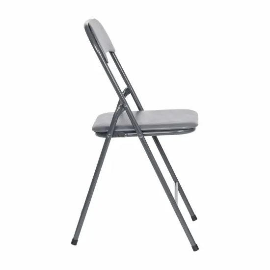 Emma and Oliver 5 Piece Folding Card Table and Chair Set Gray {5}