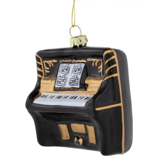 Northlight 3" Black and Gold Organ Glass Christmas Ornament {5}