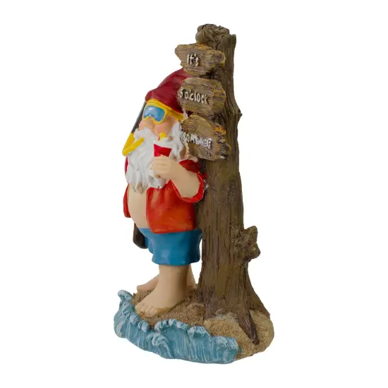 Northlight 10.5" Red and Blue Beach Gnome Outdoor Garden Statue {6}
