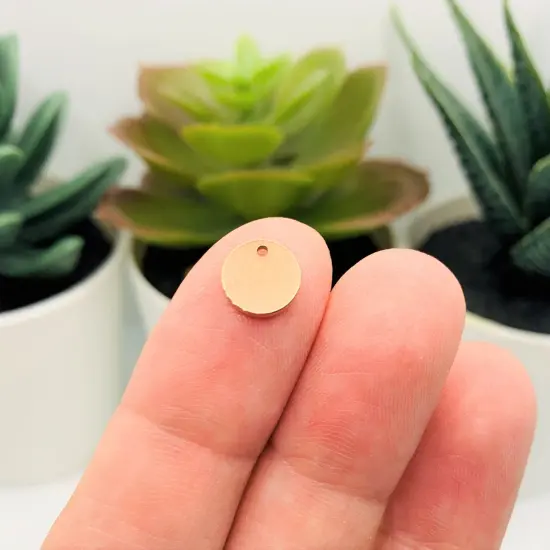 20, 50 or 100 Pieces: 8 mm Rose Gold Stamping Tag Blanks {3}