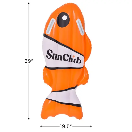 Pool Central Inflatable Clown Fish Swimming Kickboard - 39" - Orange and White {6}