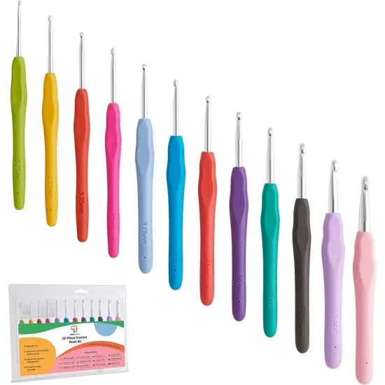 JumblCrafts Crochet Hook Set, 12 Colorful Ergonomic Crochet Hooks for Beginners and Experts {1}