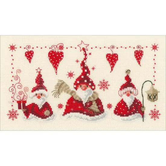 Vervaco Counted Cross Stitch Kit 11.5"X6.75"-Cheerful Santa On Aida {2}
