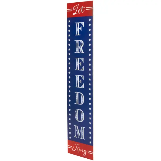 Northlight Patriotic "Let Freedom Ring" Wooden Porch Board Sign Decoration - 36" Blue {6}