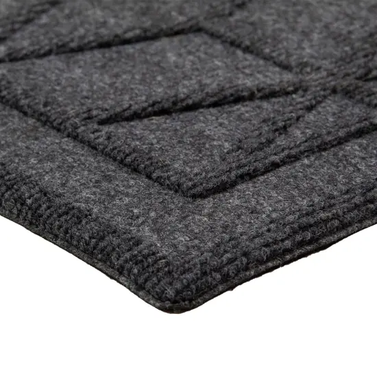 Northlight Gray Diamond Patterned Rectangular Coir Doormat 18" x 30" {6}