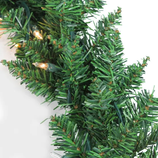 Northlight Pre-Lit Buffalo Fir Artificial Christmas Wreath - 30" - Clear Lights Green {3}