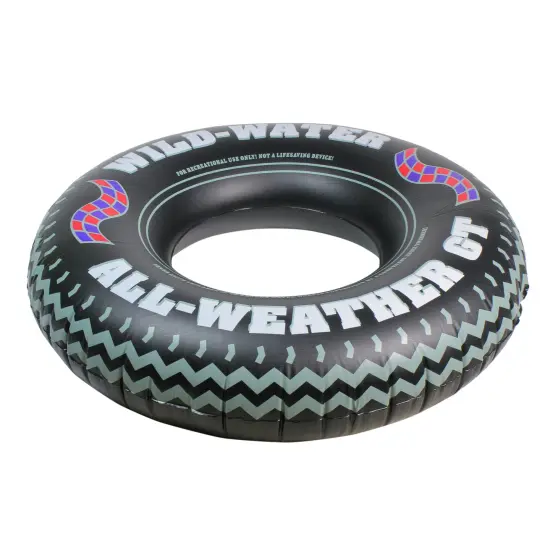 Swim Central Inflatable Wild Water Monster Tire Inner Tube - 36" - Black and White {3}