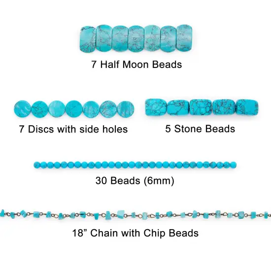 Turquoise Gemstone Bead Collection for Jewelry Making Value Pack {3}