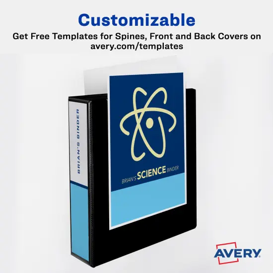 Avery TouchGuard Protection View 3 Ring Binder, Clear View Cover, 2 Inch Slant Rings, 1 White Binder (17194) {6}