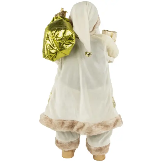 Northlight 24" White and Ivory Santa Claus with Gift Bag Christmas Figure {6}