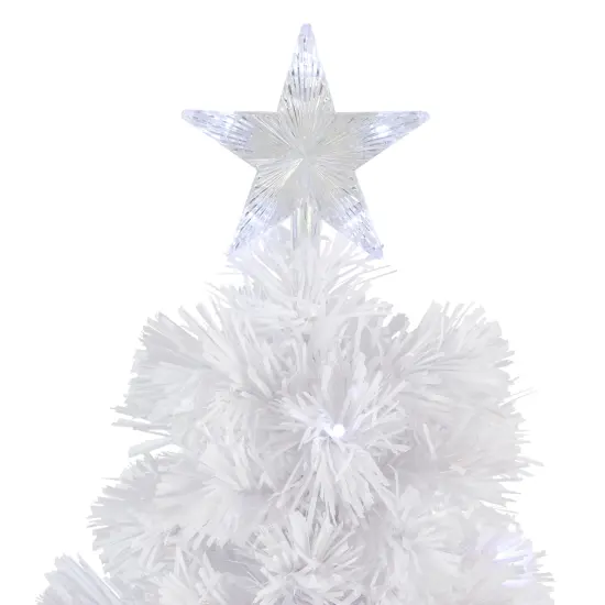 Northlight Pre-Lit Medium Color Changing Fiber Optic Artificial Christmas Tree - 3' - White {3}