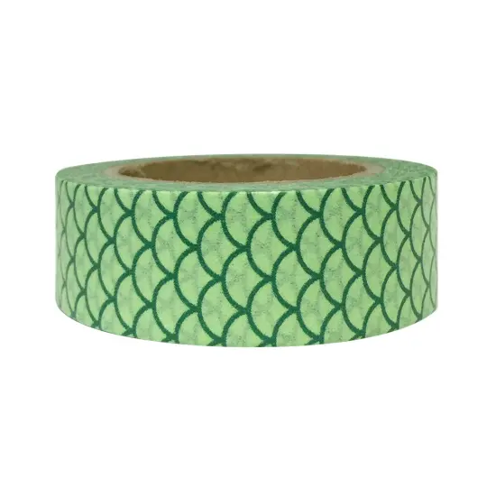 Wrapables&reg; Colorful Washi Masking Tape Green Fish Scales {1}