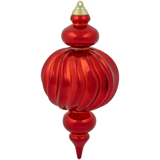Northlight 2-Finish Commercial Size Finial Shatterproof Christmas Ornaments - 10" - Red - Set of 4 {5}