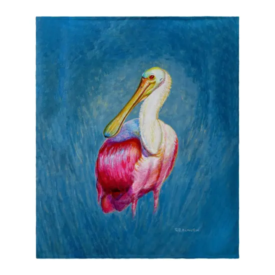 Betsy Drake Spoonbill Portrait Throw Multicolor {1}