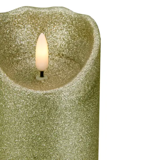Northlight LED Lighted Flameless Flickering Pillar Christmas Candle - 6" - Gold {5}
