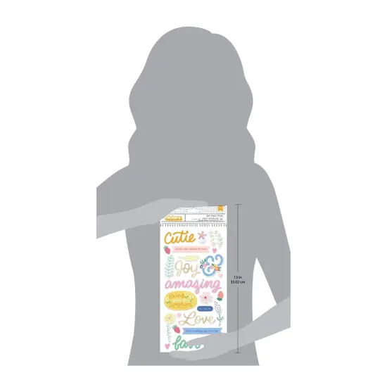 American Crafts Hello Little Girl Thickers Stickers 50/Pkg-Phrase, Gold Foil {4}