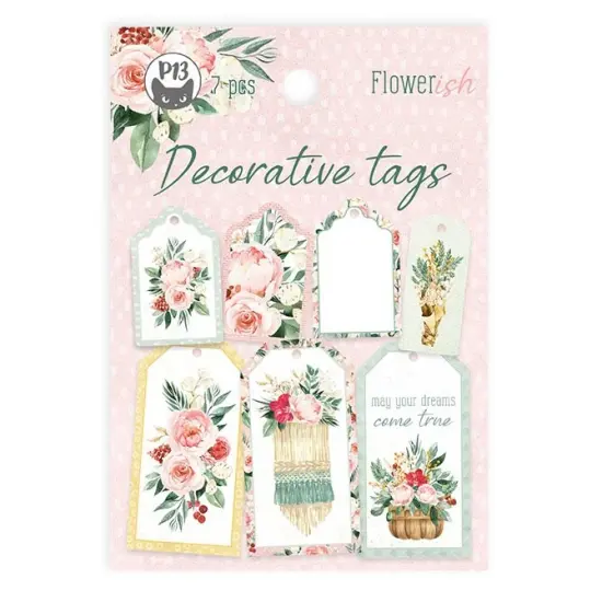 Flowerish Double-Sided Cardstock Tags 7/Pkg-#03 {1}
