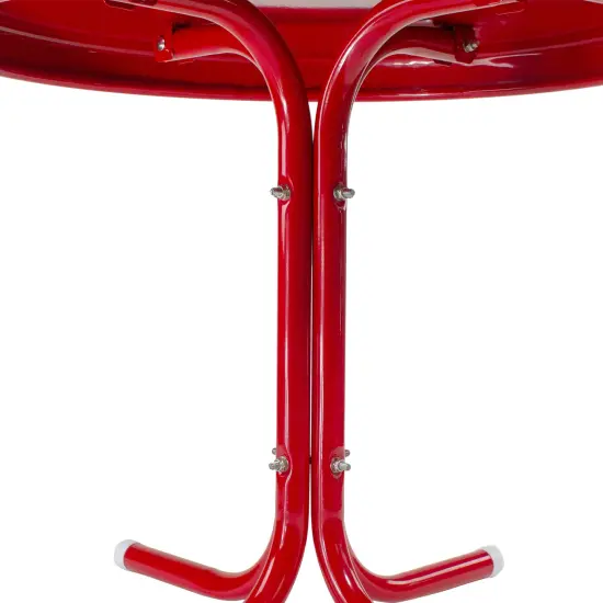 Northlight 22" Outdoor Retro Tulip Steel Side Table, Red {5}
