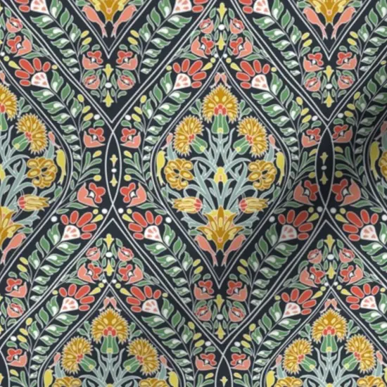 Various Fabrics by the Yard or Fat Quarter Art Nouveau Botanical Garden Arts And Crafts Colorful Multicolor Small Scale Custom Printed Fabric by Spoonflower {7}