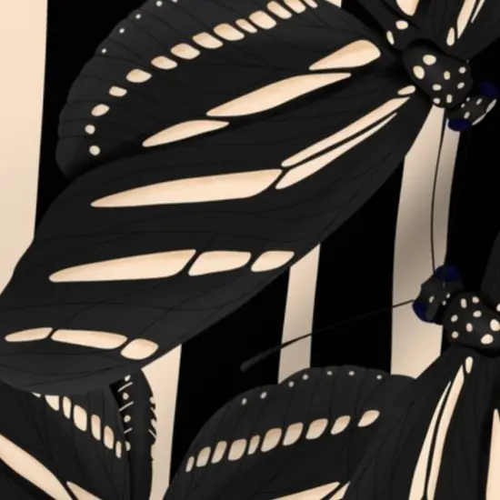 Various Fabrics by the Yard or Fat Quarter Striped Butterfly Zebra Maximalist Whimsical Scattered Custom Printed Fabric by Spoonflower {7}