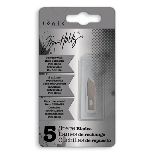 Tim Holtz Retractable Craft Knife Refill Blades 5/Pkg-Wide Point- For 3356E {1}