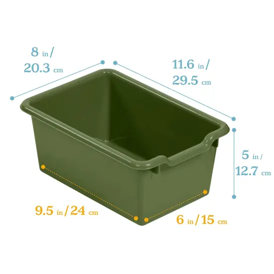 Scoop Front Storage Bins, Multipurpose Organization, 10-Pack Hunter Green {2}