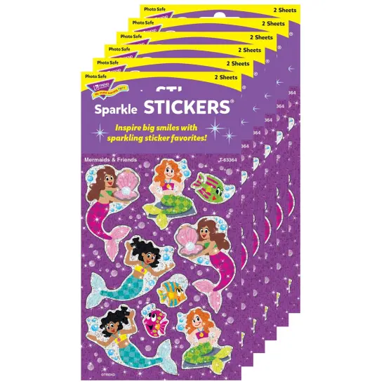 Mermaids & Friends Sparkle Stickers&reg;, 18 Per Pack, 6 Packs {1}