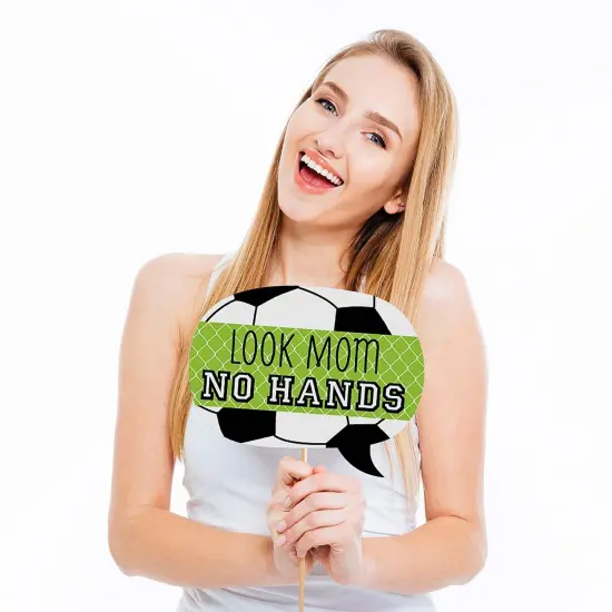 Big Dot of Happiness Funny Goaaal - Soccer - Baby Shower or Birthday Party Photo Booth Props Kit - 10 Piece {3}