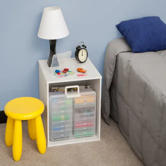 IRIS USA 4" x 6" Photo Storage Box with Handle and 16 cases, Craft Organizers and Storage Cases for Pictures, Clear {3}