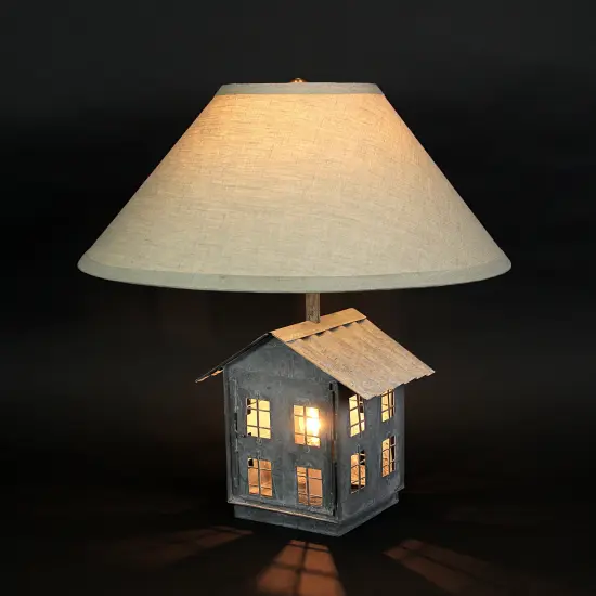 Rustic Zinc Dual Table Lamp And Accent Light Mid Century Modern Farmhouse Decor {3}