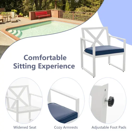 4 Pieces Outdoor Conversation Set with Sturdy Steel Frame {3}