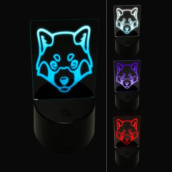 Red Panda Face 3D Illusion LED Night Light Sign Nightstand Desk Lamp {1}