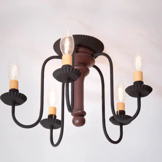 Irvin's Country Tinware Berkshire Ceiling Light in Plantation Red {4}