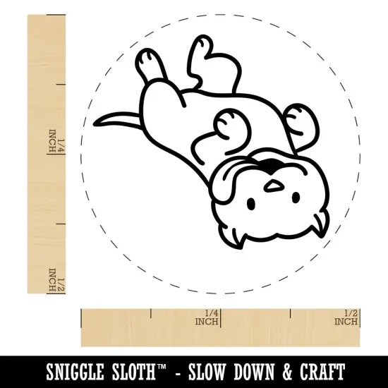 Pit Bull Laying on Back Dog Self-Inking Rubber Stamp for Stamping Crafting Planners Fuchsia {1}