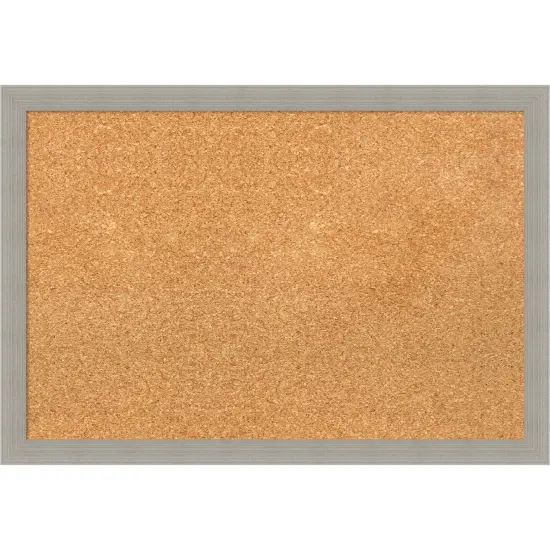 Woodgrain Stripe Wood Framed Corkboard, Natural Cork Blonde {7}
