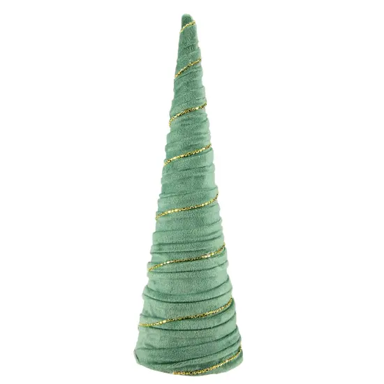 Northlight Twisted Cone Tree with Garland Christmas Decoration - 11.5" - Green {1}